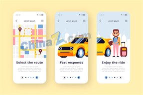 打车手机app界面矢量图